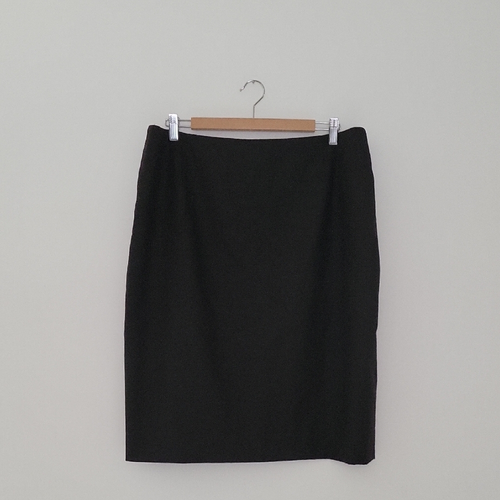Akris | Chocolate Brown Wool Pencil Skirt | Size 16
